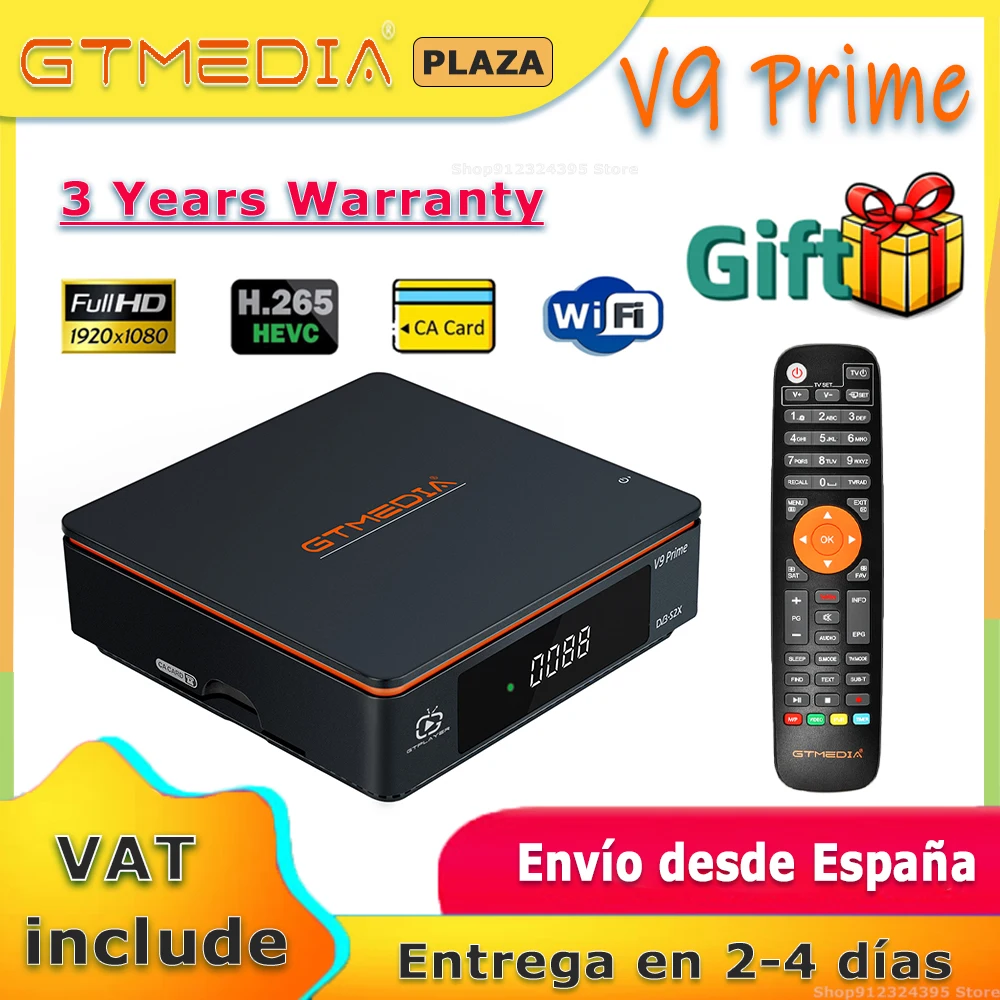 FTA HD V9 Prime спутниковый ТВ-приемник DVB-S2X H.265 Встроенный Wi-Fi V8X V7 S2X опционально 1080P