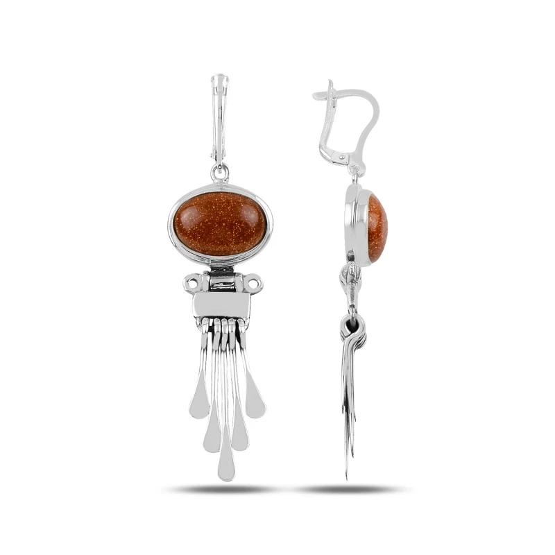 

Silver 925 Sterling Star Cubic Zirconia Dangle Hand Handwork Earrings