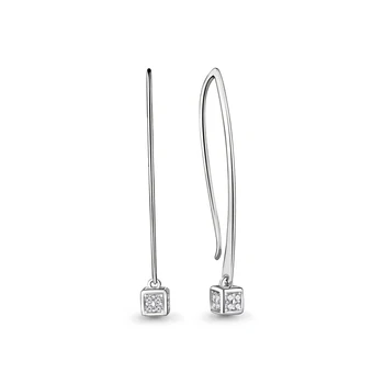 

Aquamarine earrings with cubic zirconia, 925 sterling silver