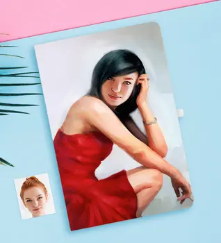 

Personalized Women 'S Abstract Watercolor Caricature Of White notebook-2