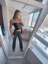 Weange Puss-Pantalones rectos de cintura alta con estampado a rayas para mujer, ropa de calle ajustada a la moda, largos y delgados, Y2K