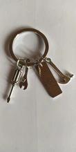 Llavero con diseño de letras de papá, destornillador de martillo creativo, llavero de llave inglesa, decoración de bolso, colgante con borla, regalos para el Día del Padre