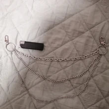 Cinturón Punk de un solo/tres capas para hombre y mujer, llavero de estilo Hip-hop, pantalones vaqueros, cadena de Metal largo, accesorios de ropa, joyería