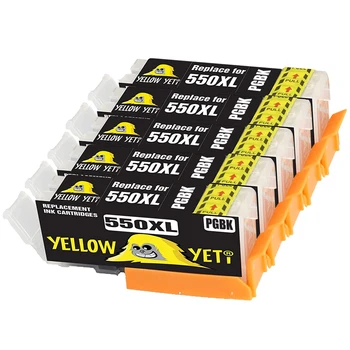 

5Black PGBK pgi550 cli551 550xl 551xl Ink Cartridge For Canon Pixma MG5650 MG6650 ip7200 MG6350 MG6450 MX725 Printer