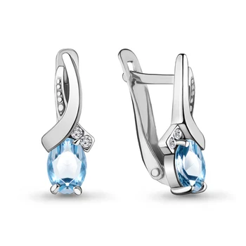 

Earrings made of silver with Topaz Swiss and cubic zirconia
