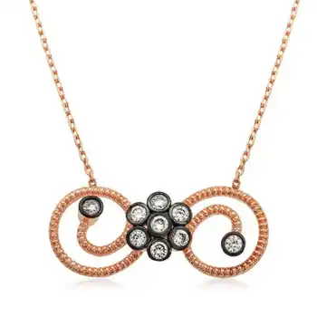 

KUTAYDAN 925 Sterling Silver Floral Infinity Ladies Necklace