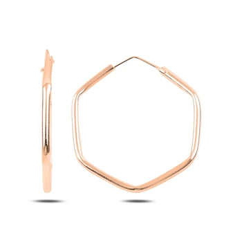 

Silver 925 Sterling 30mm Hexagon Ring Earrings