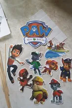 Decoración de fiesta de cumpleaños de la patrulla canina para niños, Tarjeta para pastel, fruta, suministros de fiesta de cumpleaños, juguetes de la patrulla canina