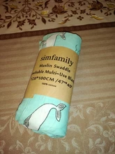 [Simfamily]-Manta suave 100% algodón para bebé, saco de dormir para bebé, funda para cochecito, colchoneta de juego, muselina, 1 pieza