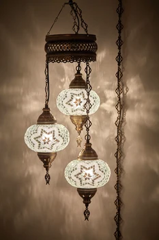 

Turkish Moroccan Handmade Mosaic Hanging Ceiling Lantern Night Tiffany Accent Lamp Pendant Light Fixture Lighting Chandelier