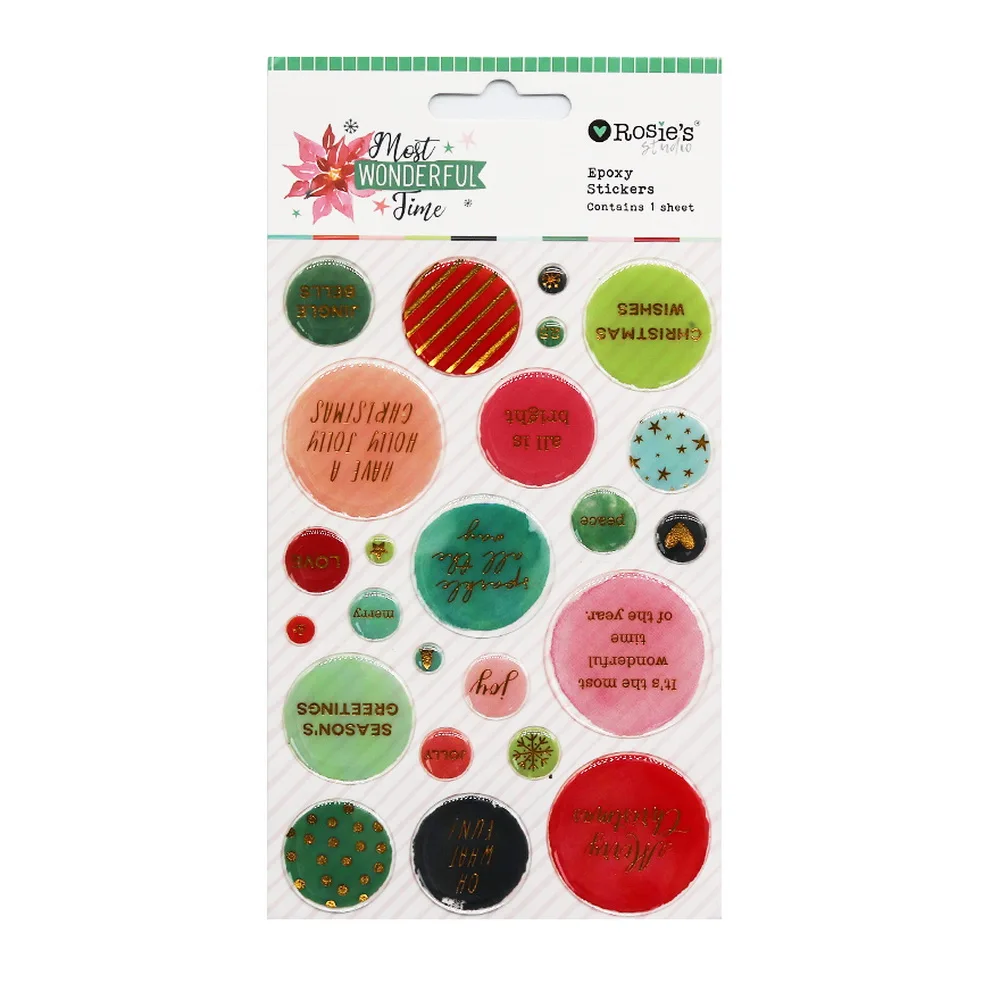 

CRZCrafter Epoxy Stickers Christmas Design For Scrapbooking Cardmaking Journaling Self Adhesive Embellishments gift decoration