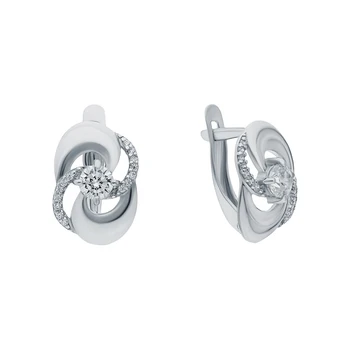 

Silver earrings with cubic zirconia sunlight sample 925 test
