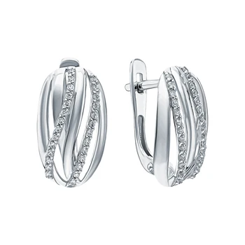 

Silver earrings with cubic zirconia sunlight sample 925