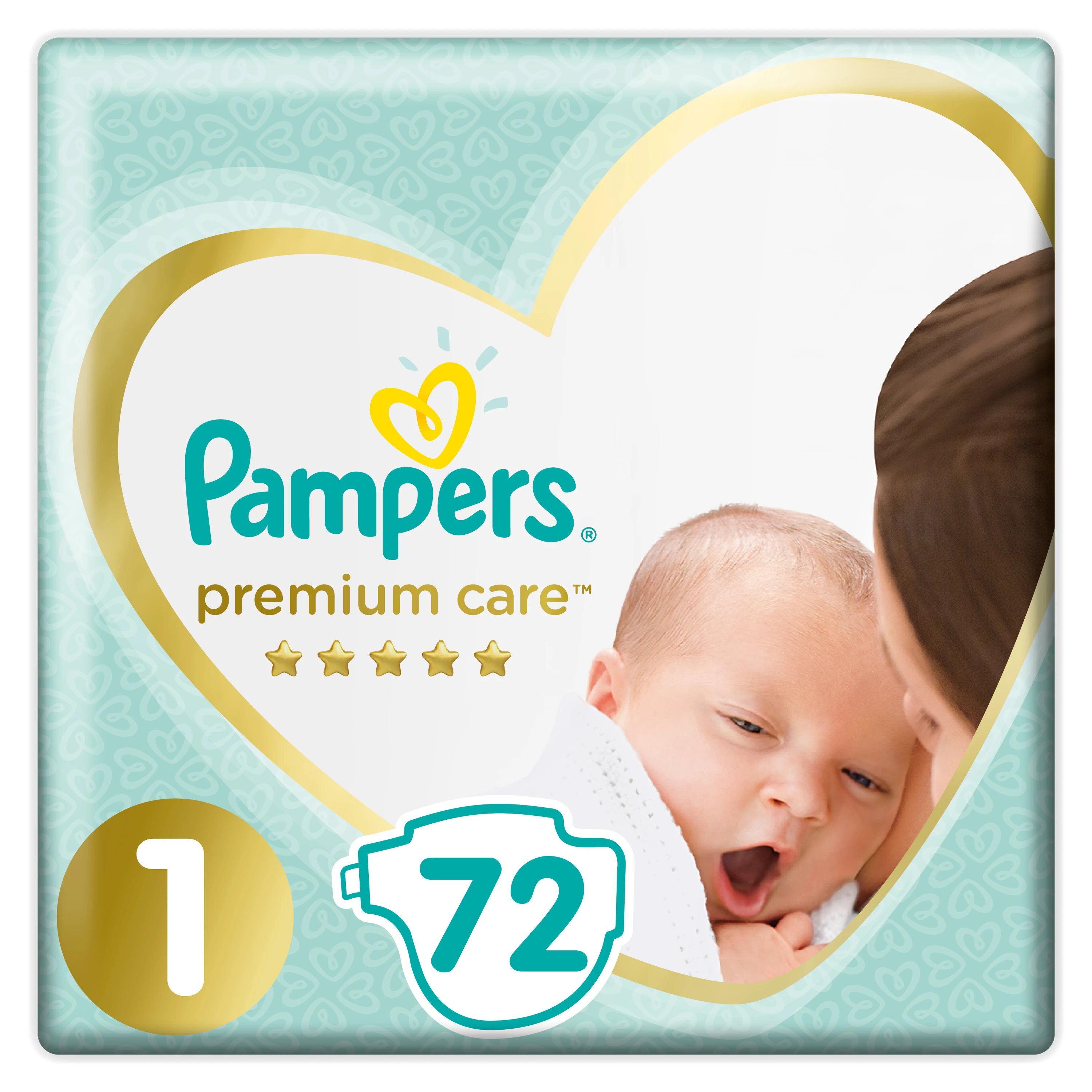 Подгузники Pampers Premium Care Размер 1, 2-5кг, 72шт