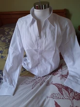 Shirt Button Formal Blouse White Tops Long-Sleeve Womens V-Neckline Blusas Office Lady