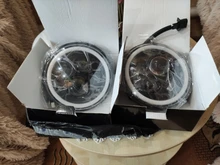 CO LIGHT 7 pulgadas faros LED de circulación diurna Hi/Lo haz 50W 30W Halo anillo de ámbar Ojo de ángel para Niva de Lada Offroad 4x4 UAZ 12V 24V
