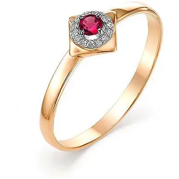 

Alcor ring with Ruby and diamonds in red gold
