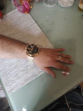 XFCS-reloj grande de acero dorado para hombre, de cuarzo, informal, con doble horario, Militar