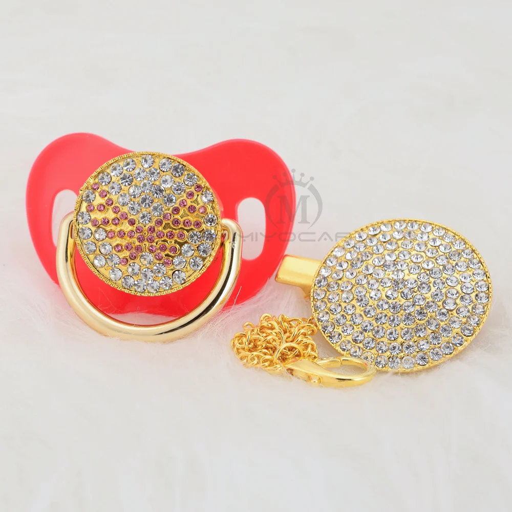 MIYOCAR Bling, Милая Красная Соска с крылышками и зажимом, набор, соска с цепочкой, держатель с красными крылышками, уникальный дизайн APWG