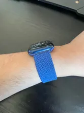 Correa trenzada de nailon elástico para Apple Watch, correa de nailon elástico para Apple Watch de 44mm, 40mm, 42mm y 38mm + funda de PC iWatch series 6 5 4 3 se