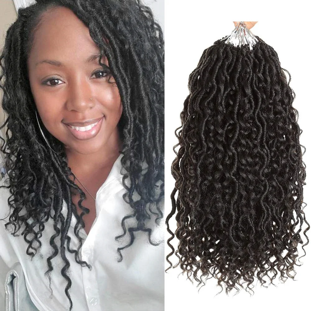 

River Locs 14-18inch Goddess Locs Crochet Braids Natural Synthetic Hair Extension For Black Women New Stytle 24Stands Daily Use