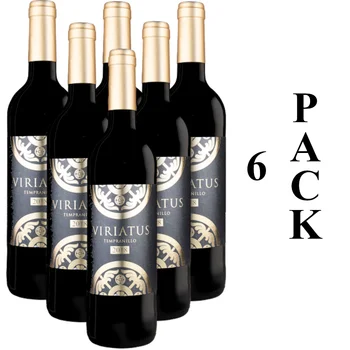 PACK de 6 bouteilles VIRIATUS de vin rouge, vin de raisin 2018, de l'espagne, Bodegas Viriatus, tempranilo 100% 1