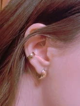 Circonio coreano oído brazalete Set pendientes para niñas 3-14k oro lindo cartílago Clip en pendientes No perforado mujeres Punk joyería