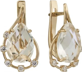 

Aloris drop earrings with rhinestone and red gold cubic zirconia
