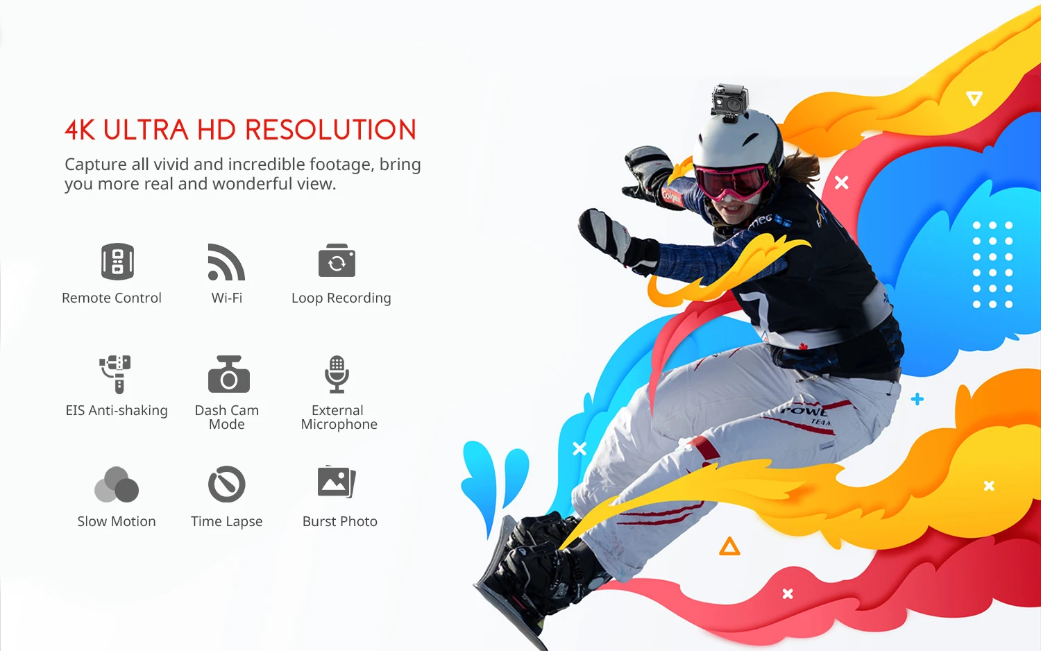 COOAU SPC06 Action Camera Ultra HD 4K / 60fps WiFi