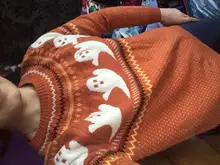 Yangelo-suéter de punto con patrón fantasma para mujer, suéter cómodo suelto de manga larga, cálido, gótico, negro, moda de invierno, 2020