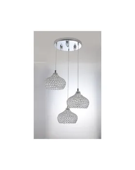 

Ceiling lamp. Pendant. LIGHT LED BULBS AND E27 60W. METAL AND CRYSTAL. CHROME COLOR. Ref.8016-3
