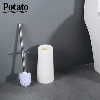 

Potato Stainless Steel Portable Toilet Brush Durable Type Plastic Toilet Brush Holders Bathroom Accessories Sets p221