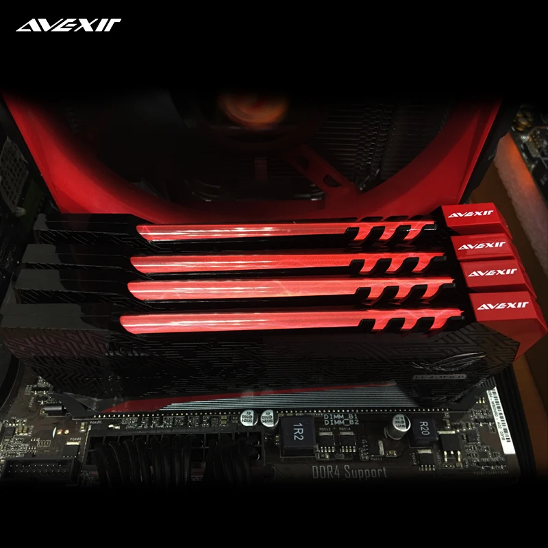 Оперативная память Avexir Red Tesla ddr4, 4 ГБ, 8 ГБ, 16 ГБ, 2666 МГц, 3000 МГц, 3200 МГц, для игр, настольных компьютеров, dimm, с высокопроизводительной памятью