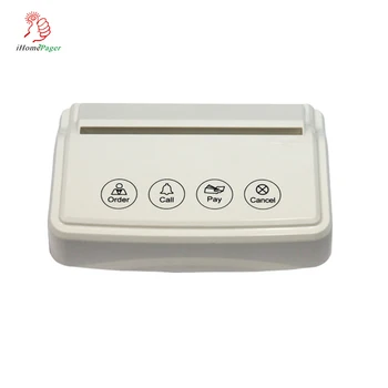 

High quality White wireless restaurant caller Desk Touch key button with 433.92MHz