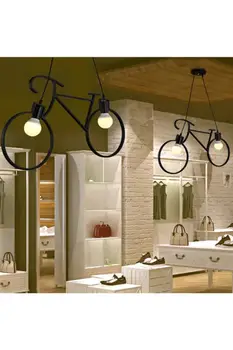 

Bicycle Pendant Lamp Chandelier Metal Wrought Iron Retro Rustic