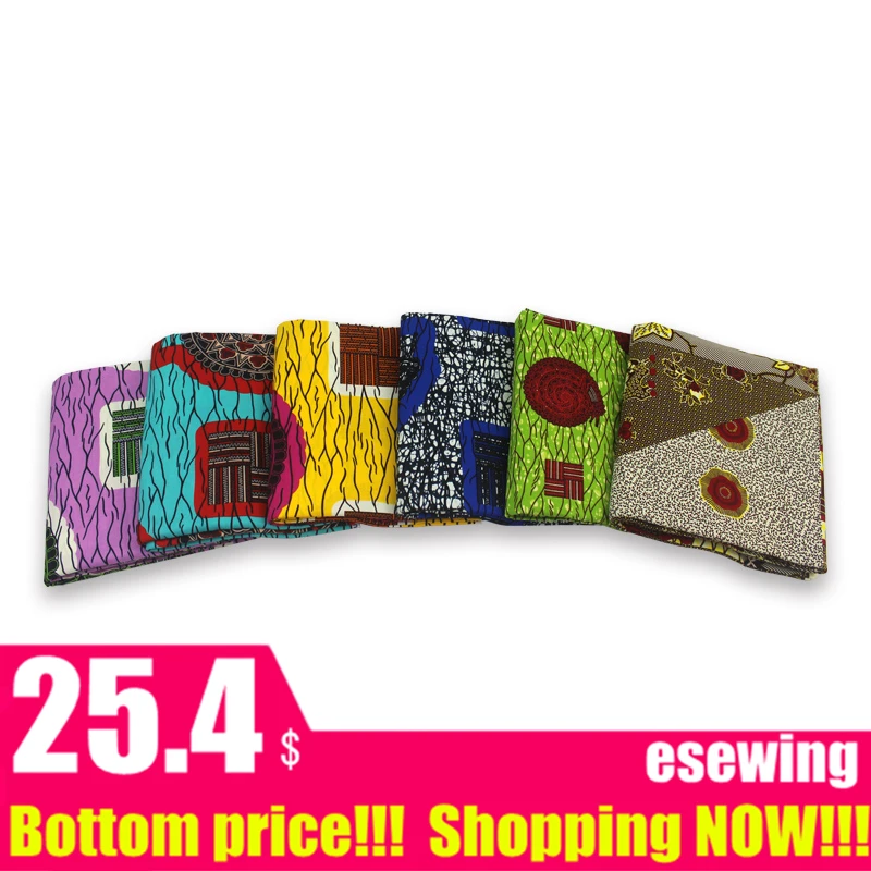 Африканская восковая ткань настоящий мягкий хлопок 6 ярдов/шт Гарантия Голландский Настоящий Воск для лоскутного шитья 112801