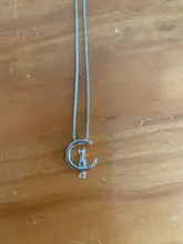 RYOUCUTE 100% auténtica plata pura joyería de Color Vintage largo coreano gato Collares de Luna para las mujeres boda Kolye Collares