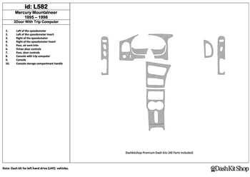 

Interior lining for Mercury Mountaineer 1995-1996. Set L582.