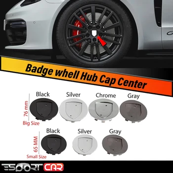

ESPORTCAR 1pcs 65MM 75MM 76MM 10Clips 3D Gold or Silver Crest Logo Badge Wheel Center Hub Cap Cover Emblem Wheel Rims For Porsch