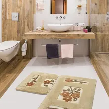 Коврики для ванной нескользящие Противоскользящие коврики Нескользящие противоскользящие Linda Stone 2'Li набор 60X100 см-50X60 см