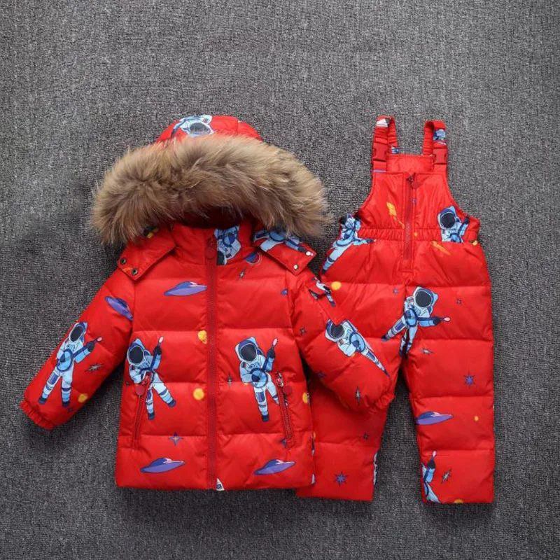 Зимний комбинезон для малышей; комплект с пуховиком для малышей; куртка с капюшоном; зимняя теплая одежда для малышей; зимняя одежда - Цвет: Color 5