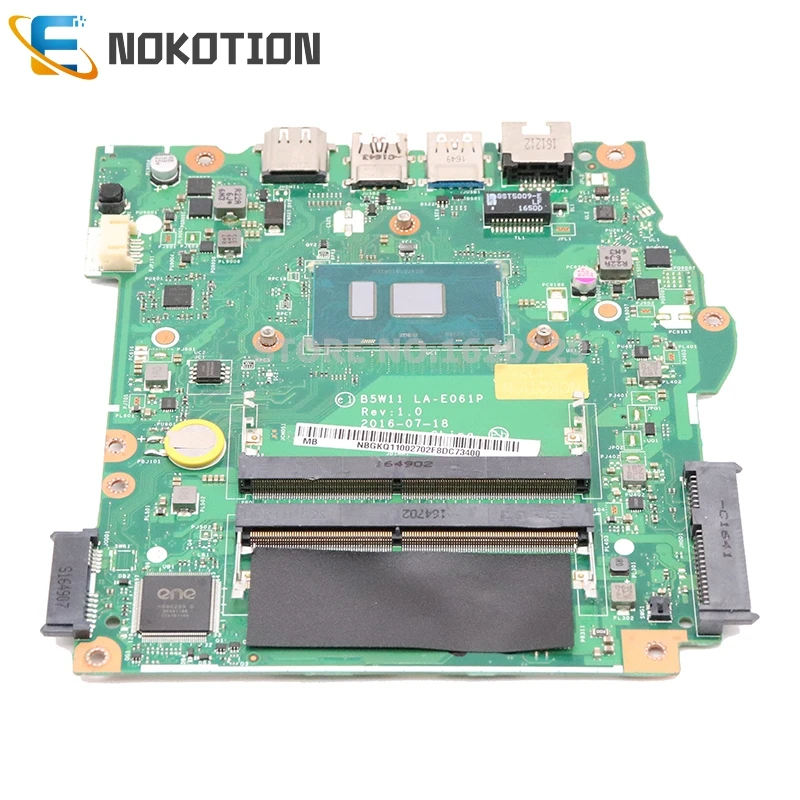 amazing  NOKOTION For Acer aspire ES1-572 laptop motherboard NBGKQ11002 NB.GKQ11.002 B5W11 LA-E061P SR2ZU I5