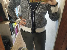 Oversize Cardigans Sweaters Checkered Plaid Colorfaith Fashionable Womens Spring Knitting