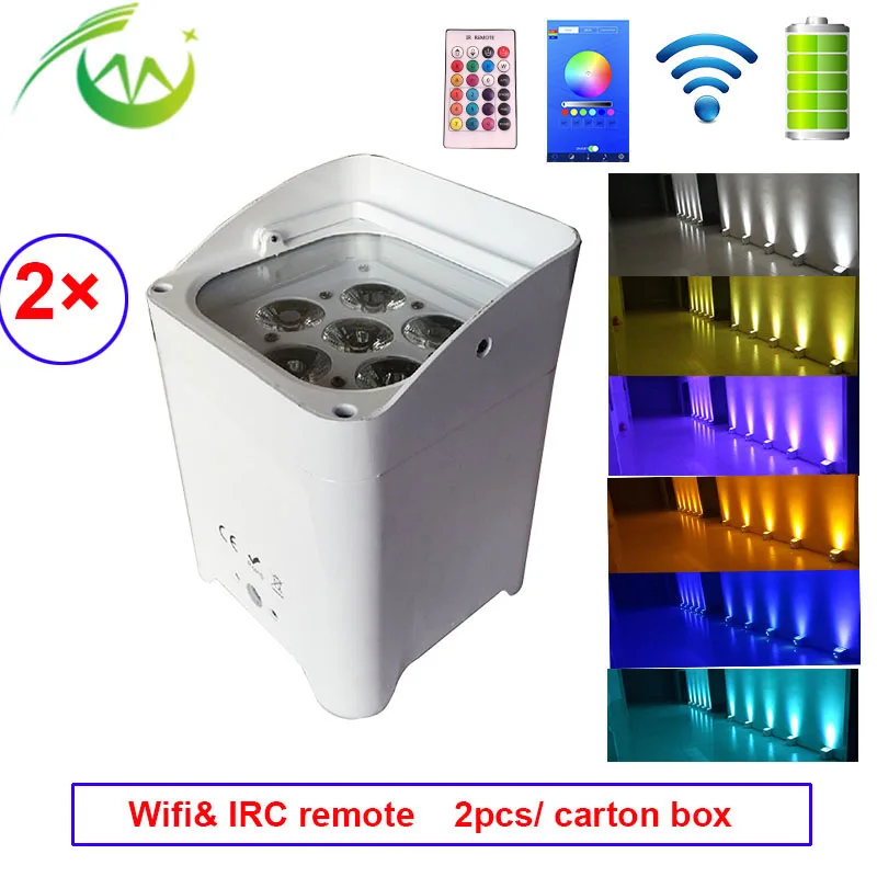 6*18 Вт RGBWA УФ беспроводной DMX Uplights батарея работает DJ подсветка Wifi ИК пульт