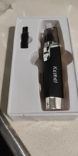 KEMEI-máquina profesional para cortar nariz y pelo de los oídos, cortador de pelo de nariz y nariz Nasal, portátil, para enjuagar, limpiar, KM-6512, afeitadora Nasal, con batería AA
