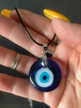 1pc de cristal azul de mal de ojo 30mm mal de ojo encantos colgantes de collar para las mujeres mal de ojo collar de accesorios de joyería resultados haciendo