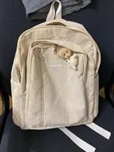 Mochila de pana a rayas para mujer, bolso escolar para chicas y adolescentes, de lujo, estilo Harajuku, a la moda, para estudiantes