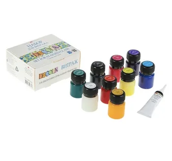 

Set of stained glass paints for DeCola glass 9 colors of 20 ml