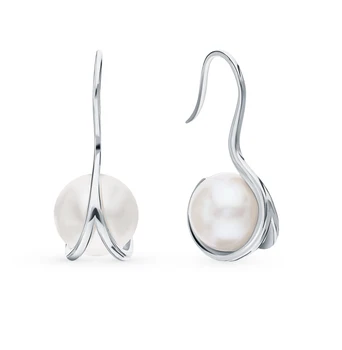 

Silver earrings with pearls sunlight sample 925