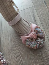 Zapatos de cuero con lazo de diamantes de imitación para niñas, zapatillas de baile de fiesta, zapatos planos de rendimiento para bebés y estudiantes, D785